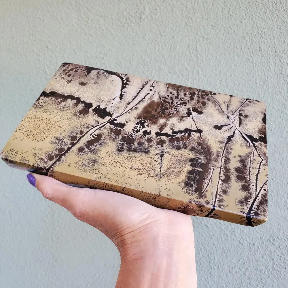 Picture Story Jasper Pastel Dendrite Statement Book Carving Crystal 1400 grams